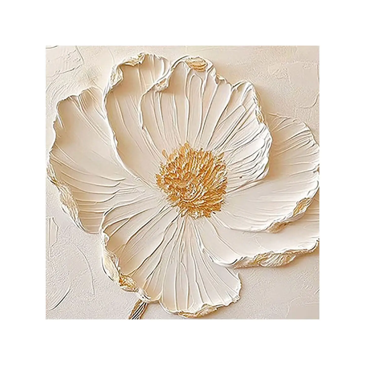 Creamy, thick-textured floral living room decor painting, hand-painted sandstone oil painting mural for sofa background wall