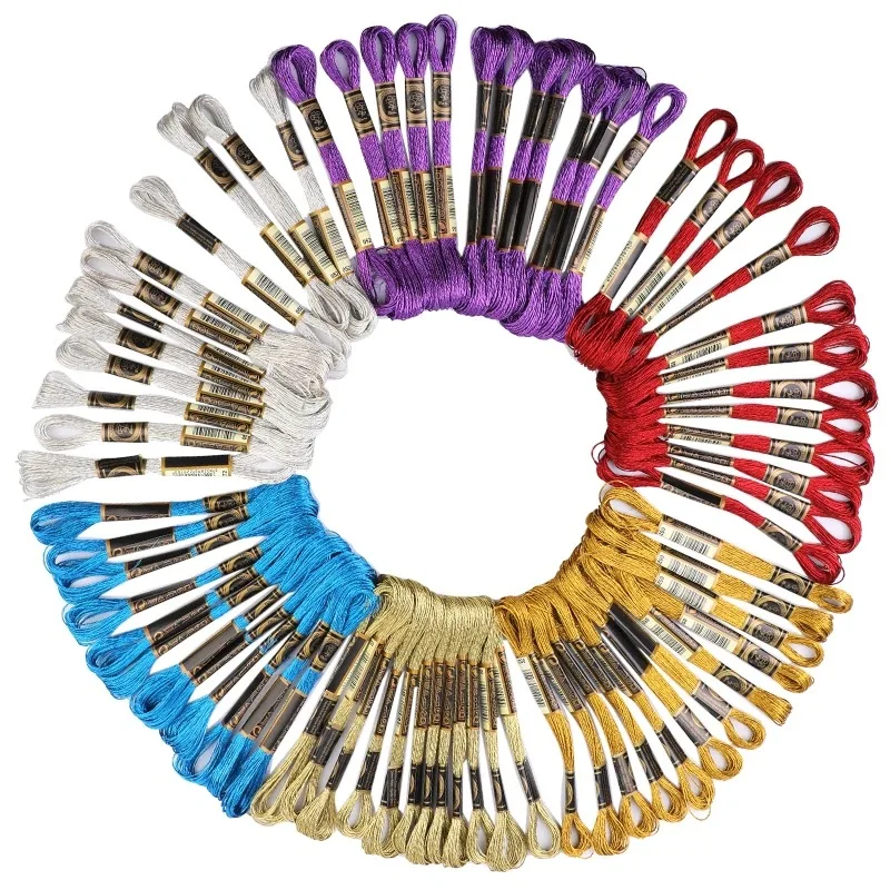 8/12/50Pcs/lot Cotton Cross Stitch Thread Sewing Skeins Embroidery Thread Floss Kit Knitting Spiraea Sewing Accessories