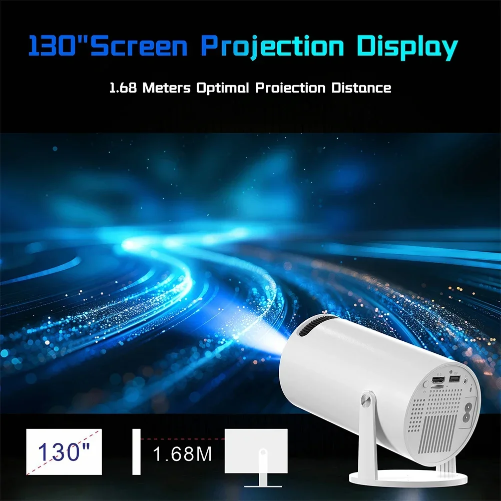 Portable Home Theater Projector Multimedia HD Barrel Projector 1280x720P Android Office Outdoor Camping Smart Projector