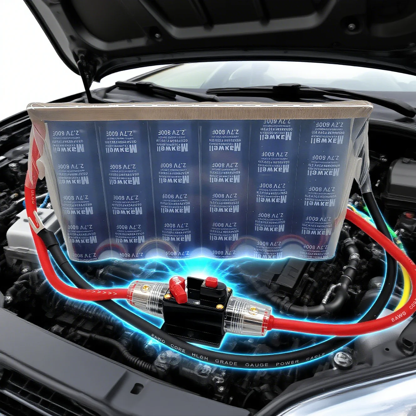 MAXWELL American Super Farad Capacitor 16V133F بطارية شتوية ذات سعة كبيرة تبدأ تيار عالي مع مفتاح