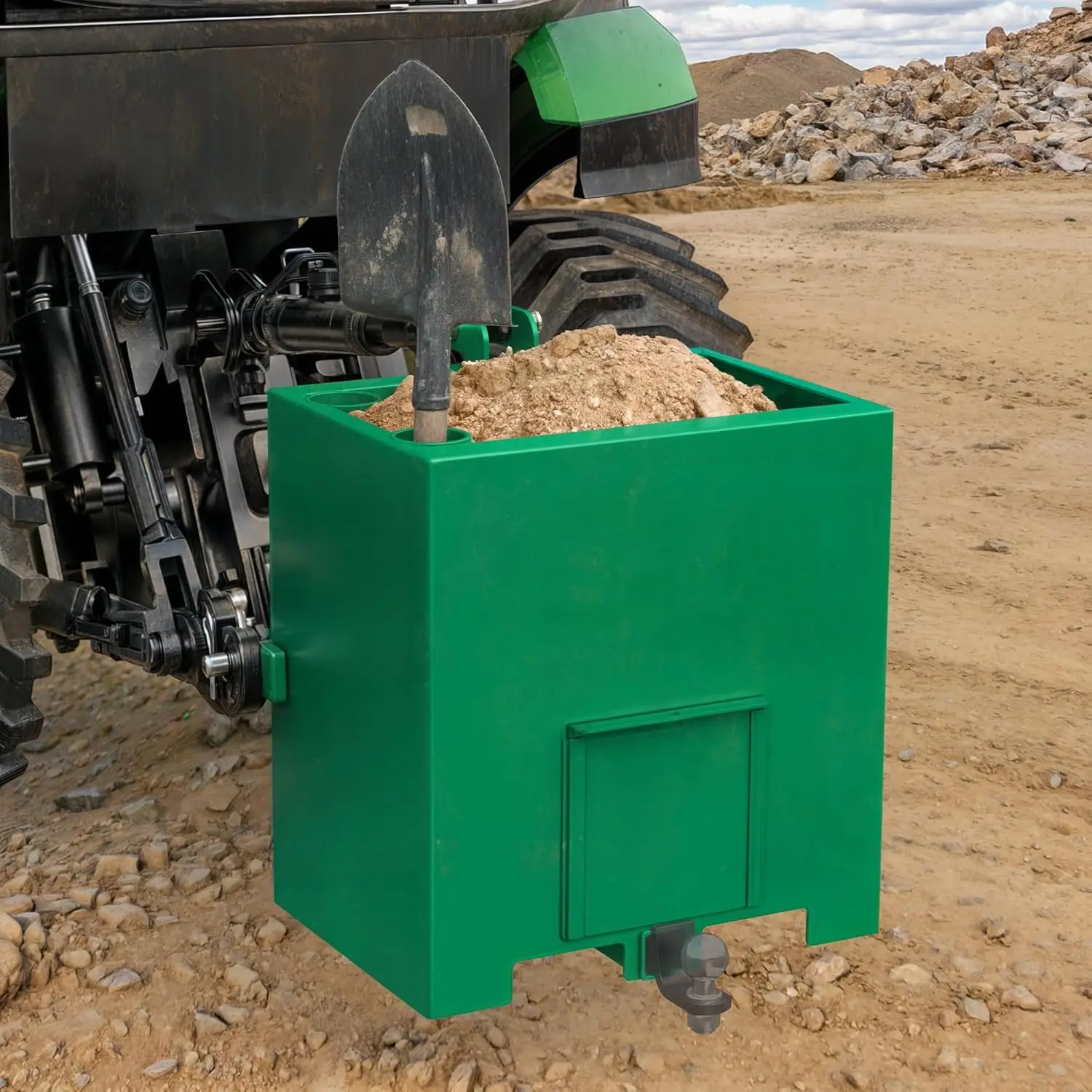 Yintatech Ballast Box 3-Punkt-Anhängerkupplung Gegengewicht für Katze 1 Kategorie 1 Traktor 800lb grün