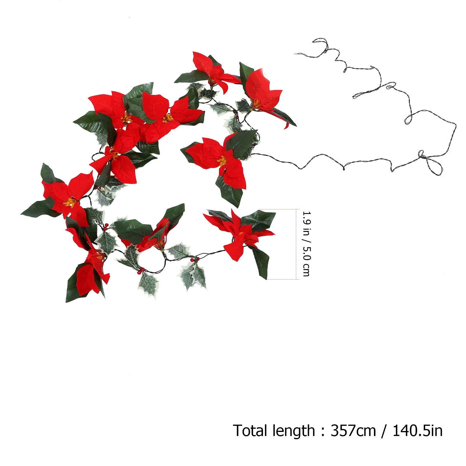 1 stks LED String Light Kerst Thema Solar Rode Bloem String Lamp Festival Party Decoratie Kerst Scène Licht