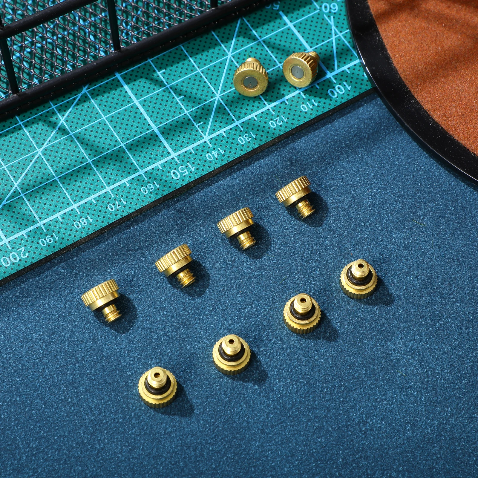 

10pcs Misting Atomizing Spray Mister Head Metal Copper Replacement For Hose Sprayer Outdoor Watering Low Pressure Nozzle Spray