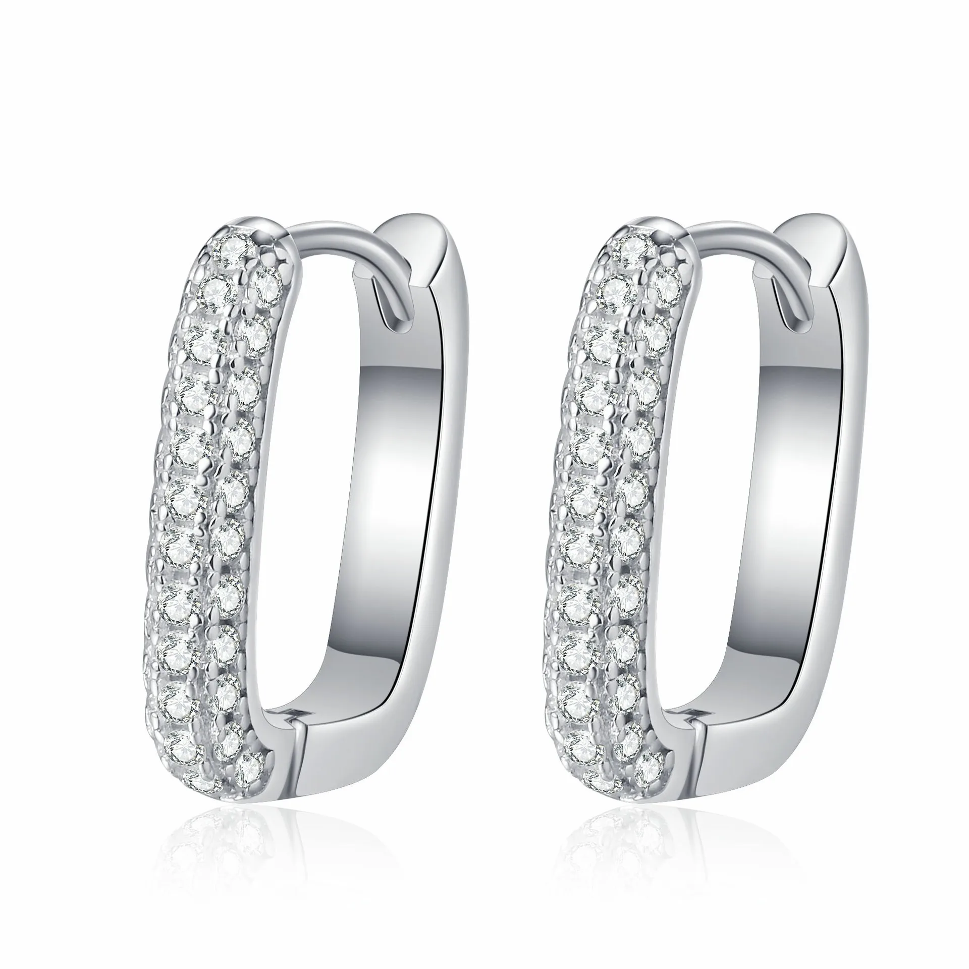 All Stone Real Moissanite Diamond Hook Earrings for Women Ins Hot Fashion 100% Pass Diamont Test S925 Earring for Women