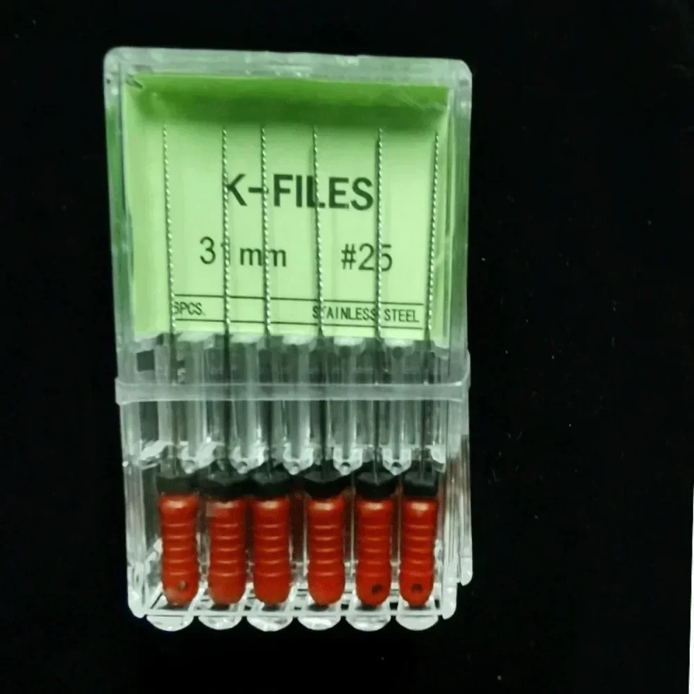 K File 21mm 25mm 31mm Strumenti endodontici in acciaio inossidabile Dentista Odontoiatria Odontologia Strumenti dentali Radice Cannal Endo