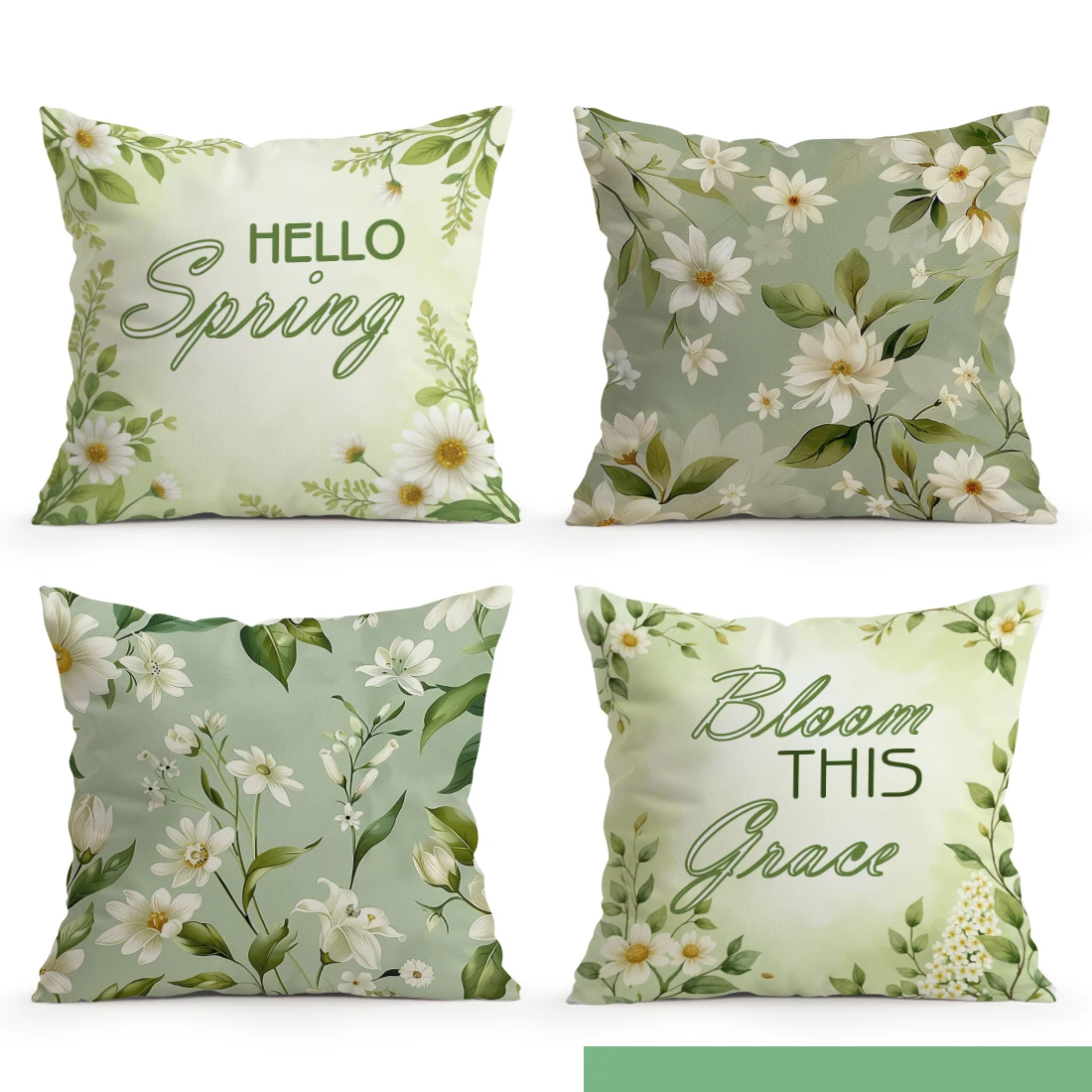 Spring Flowers Cushion Pillowcase Printed Polyester 40/45/50cm Throw Pillowcover Decorative Sofa Cushion Pillowslip Home Decor