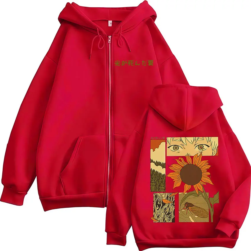 Anime Die Sommer Hikaru Died Hikaru Yoshiki Zipper Hoodies Männer Frauen Fashion Zip Up Mit Kapuze Sweatshirts Langarm Jacken Mäntel – Detail 4