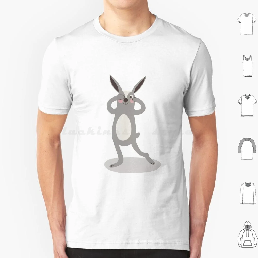 Dancing Rabbit T Shirt 6xl Cotton Cool Tee Rabbit Cute Walking Rabbit Grey Rabbit Dancing Rabbit Dance