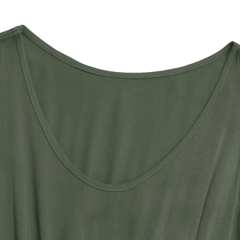 Women's Light Green Sleeveless Button Front Slit Maxi Dress Summer Boho Casual Party Vacation Belt Decor Slim Fit