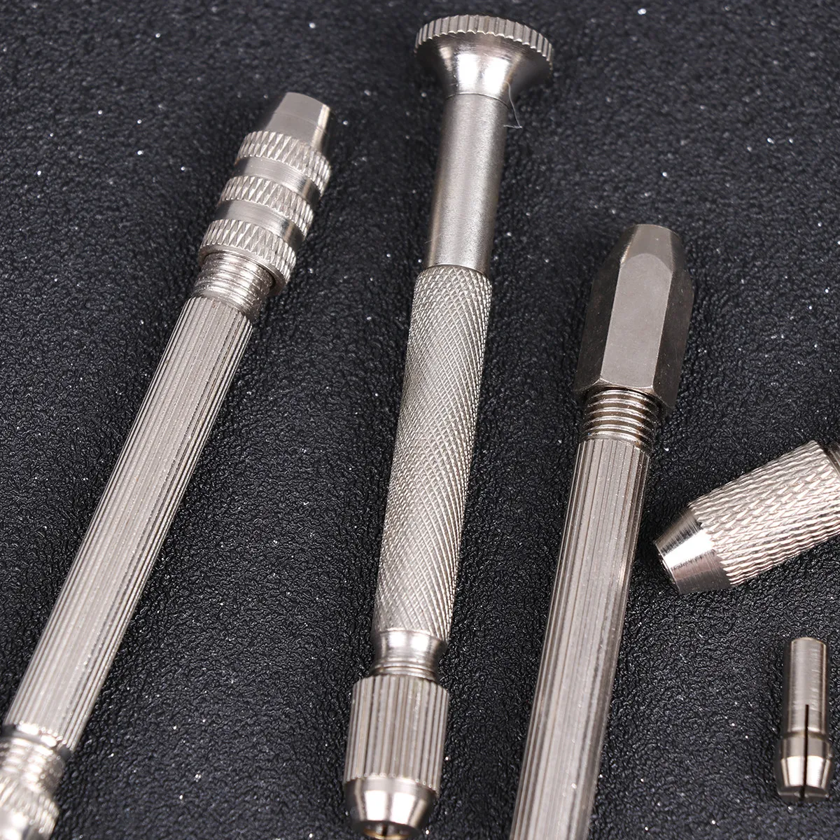 4Pcs Hand Twisting Drills Set Small Portable Single Double Head Mushroom Round Hexagonal Tip Drills for Woodworking Crafting