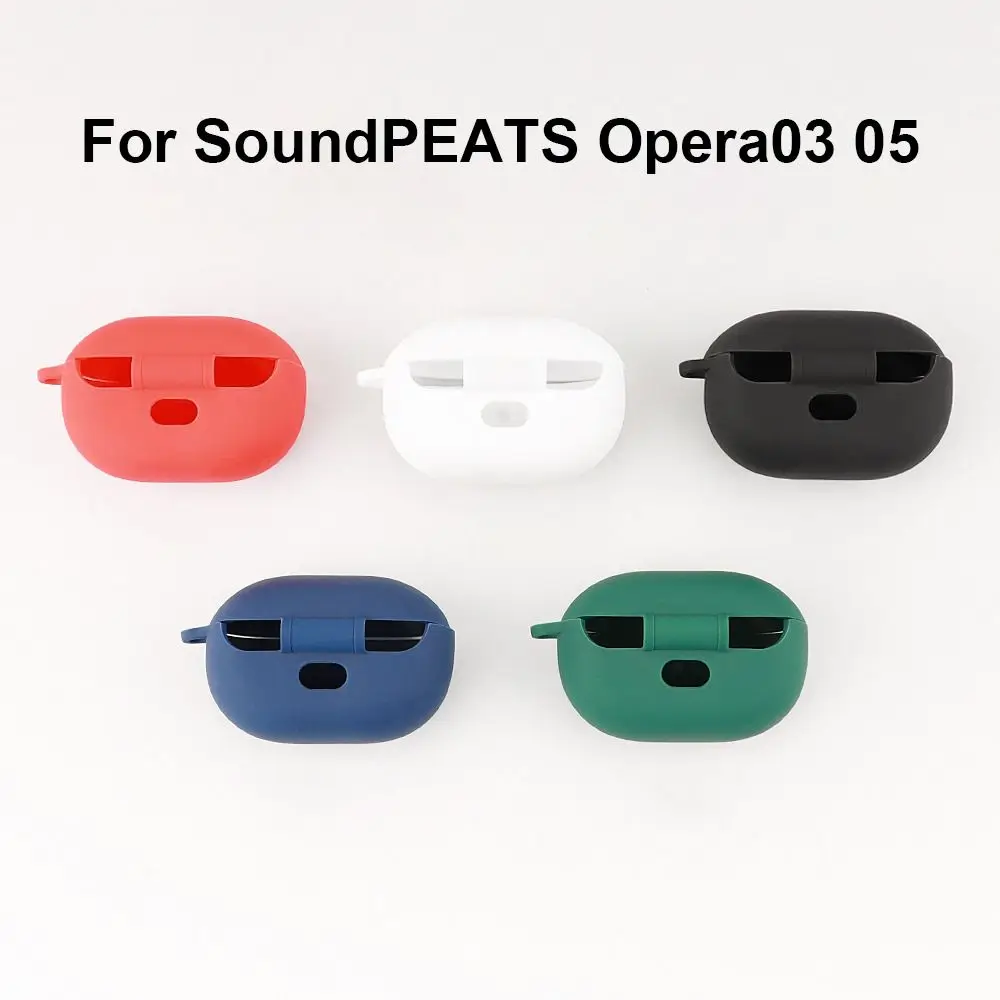 Anti-drop Bluetooth Earphone Case Silicone Washable Charging Box Sleeve Soild Color Dustproof for SoundPEATS Opera03 05