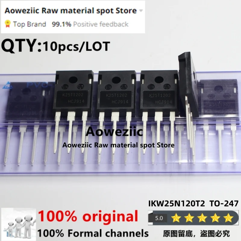 

Aoweziic 2018+ 100% New Imported Original IKW25N120T2 K25T1202 TO-247 High Power Solenoid 25A IGBT 1200V