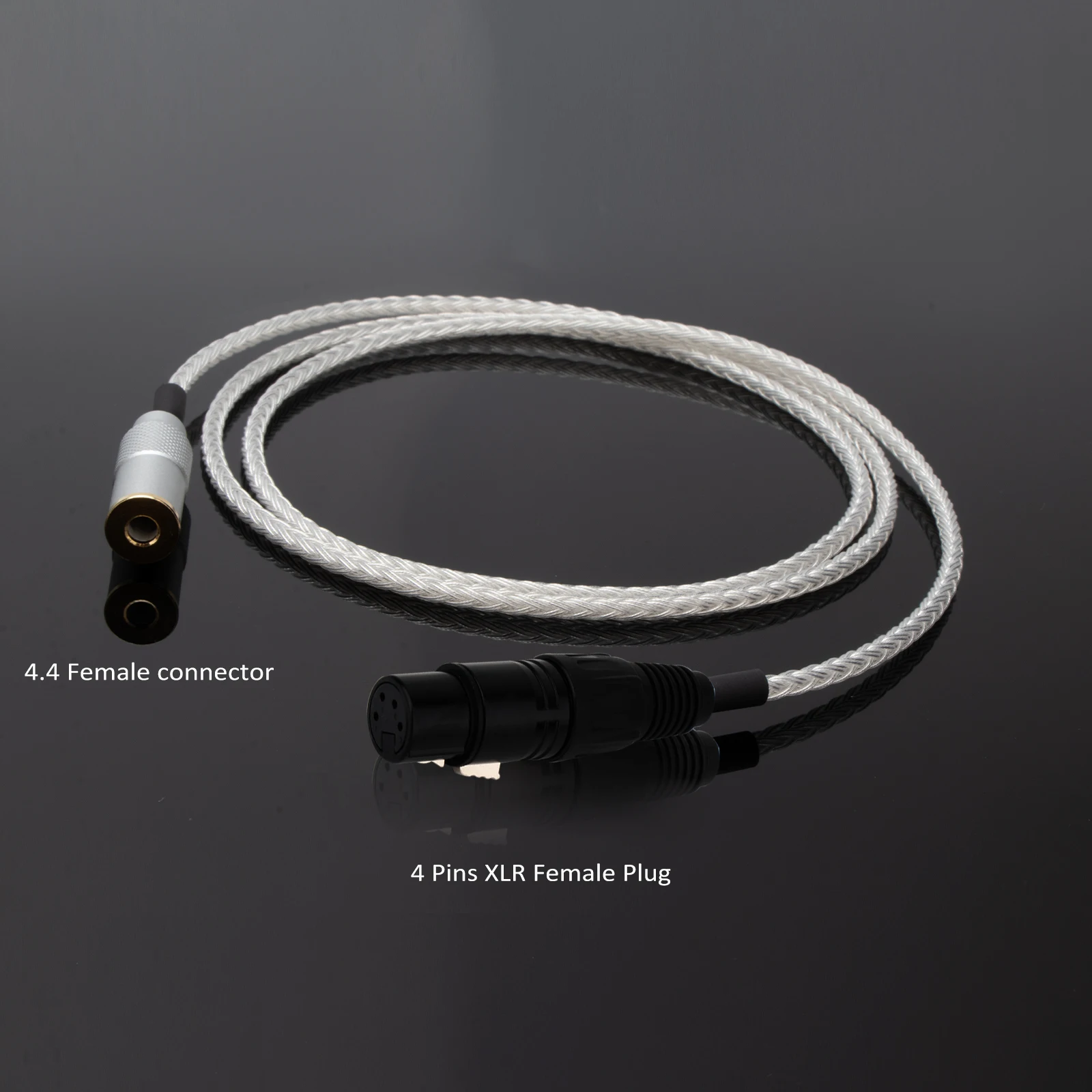 HiFi 7N OCC 16Cores Silver Plated Earphone Extension Cable 4.4mm Female to 6.35mm 3.5mm 4.4mm 2.5mm xlr male Audio Adapter Cable