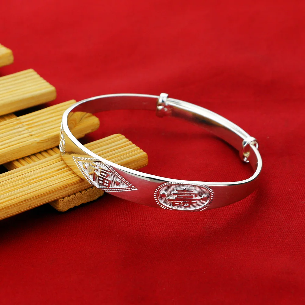 

Браслеты из стерлингового серебра 925 пробы для женщин, классические свадебные украшения в китайском стиле, традиционный стильный аксессуар на удачу