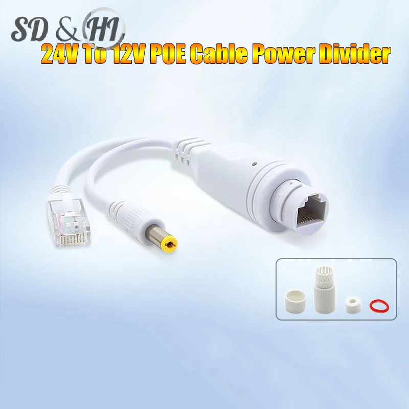 1pc POE Cable Splitter 24V Convert Into 12V 2A Power Supply Separator POE Cable Power Divider Supply Connector Module