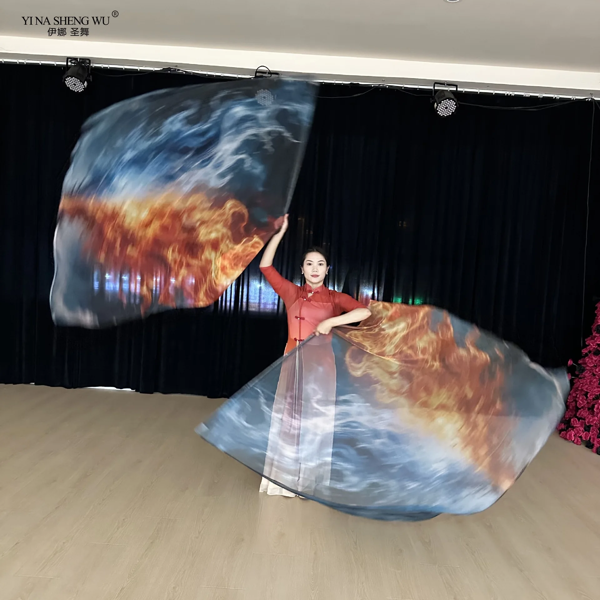 New Ice and Fire Praise Flag Stage Costumes Performance Props Worship Flag Belly Dance Oriental Dance Worship Flag Cross border