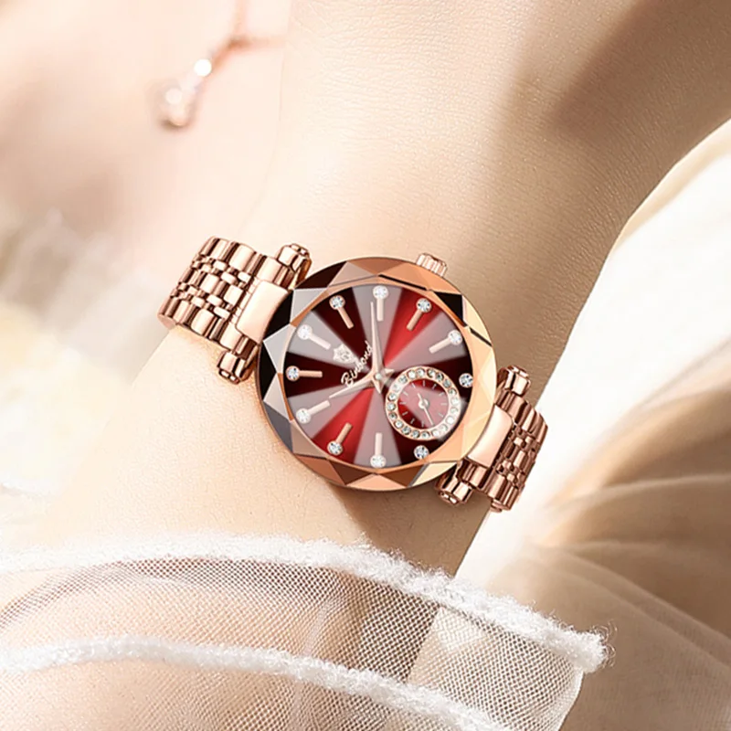 BINBOND Роскошные элегантные женские наручные часы, водонепроницаемые часы из нержавеющей стали для женщин, простые повседневные женские кварцевые часы