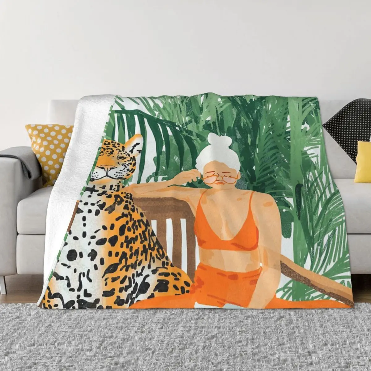 Jungle Vacay Modern Bohemian Blonde Woman Home Knee Blanket Blankets & Throws Winter Warm Blanket Throw Blanket