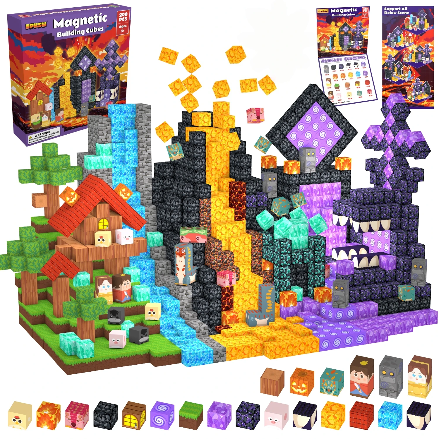 

2026 NEW Magnetic Volcano Lava Building Blocks Set STEM Educational Toy DIY Tabletop Decorations Model Birthday Gift for Kids