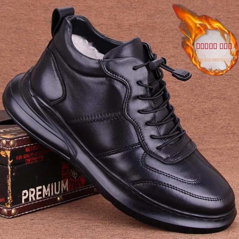 

Warmth High Top Men's Leather oes Fce Lined Wool Sport oes ort Boots Thi Bot Cotton oes for Winter