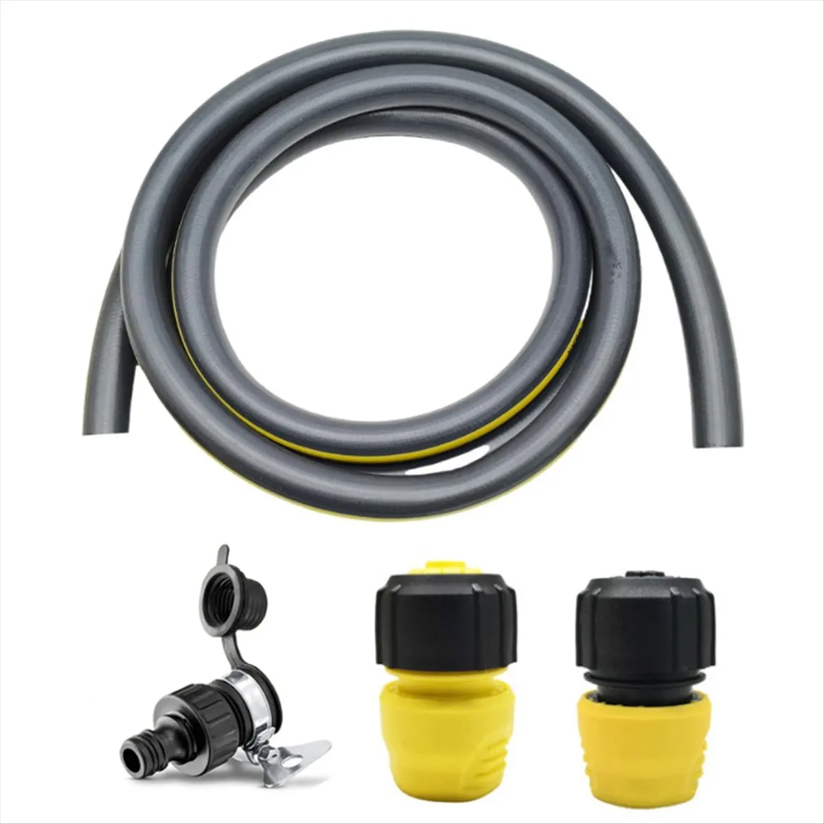 

【frki】 For Garden Hose 3/4 in X 9.8 FT Flexible Hose with Water Stop Joint Faucet Universal Joint Kit