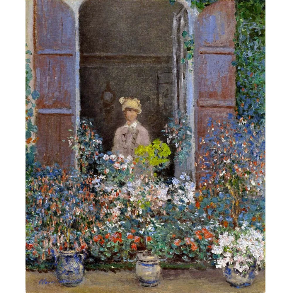 Camille Monet at the Window, Argentuile by Claude Monet Hand painted famous oil painting replica Landscape oil painting art