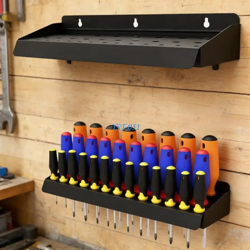 E15A No Assembly Required Metal Screwdriver Stand For Vertical Storage On Walls Toolboxes Or Workbenches