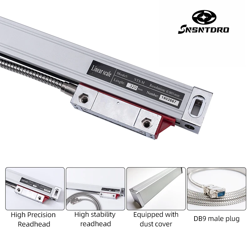 High Precision Slim Linear Glass Scale 1um 5V TTL 50 100 150 200 250 300 350 400 Optical Encoder Grating Ruler For Grinder Lathe