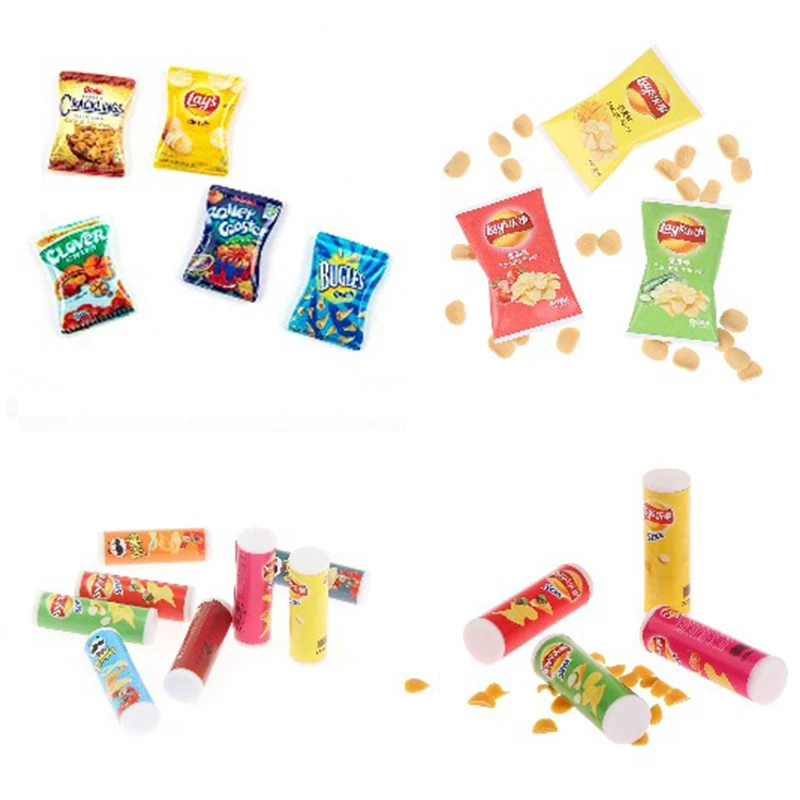 

Simulation Potato Chips Bottle Miniature Dollhouse Model Doll House Play Kitchen Food For 1/12 Doll DIY Toy