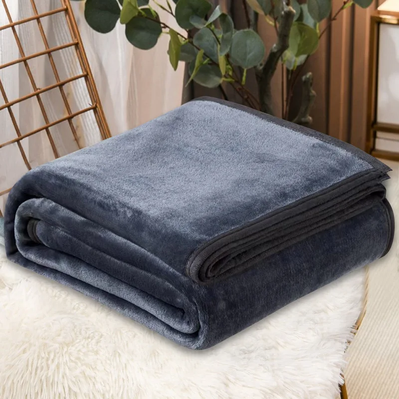 Coral Fleece Flannel Blankets Solid 230gsm Light Weight Faux Fur Throw Winter Soft Warm Sofa Cover Bedspread Plaid Blankets