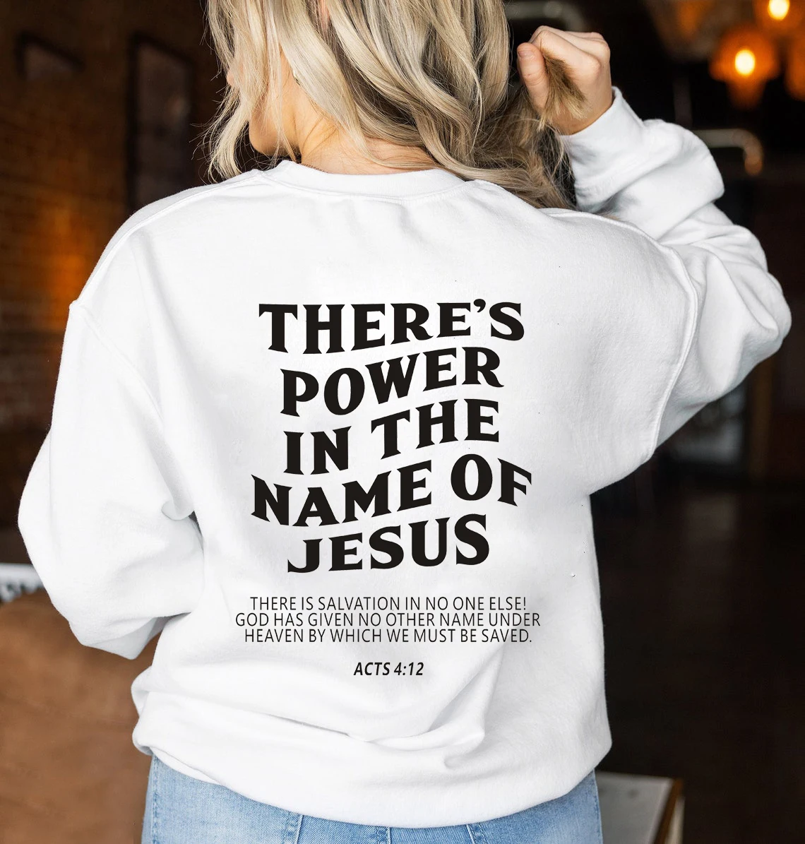 There Is Power In The Name Of Jesus Sweatshirt Funny Women Jumper Christian Pullovers