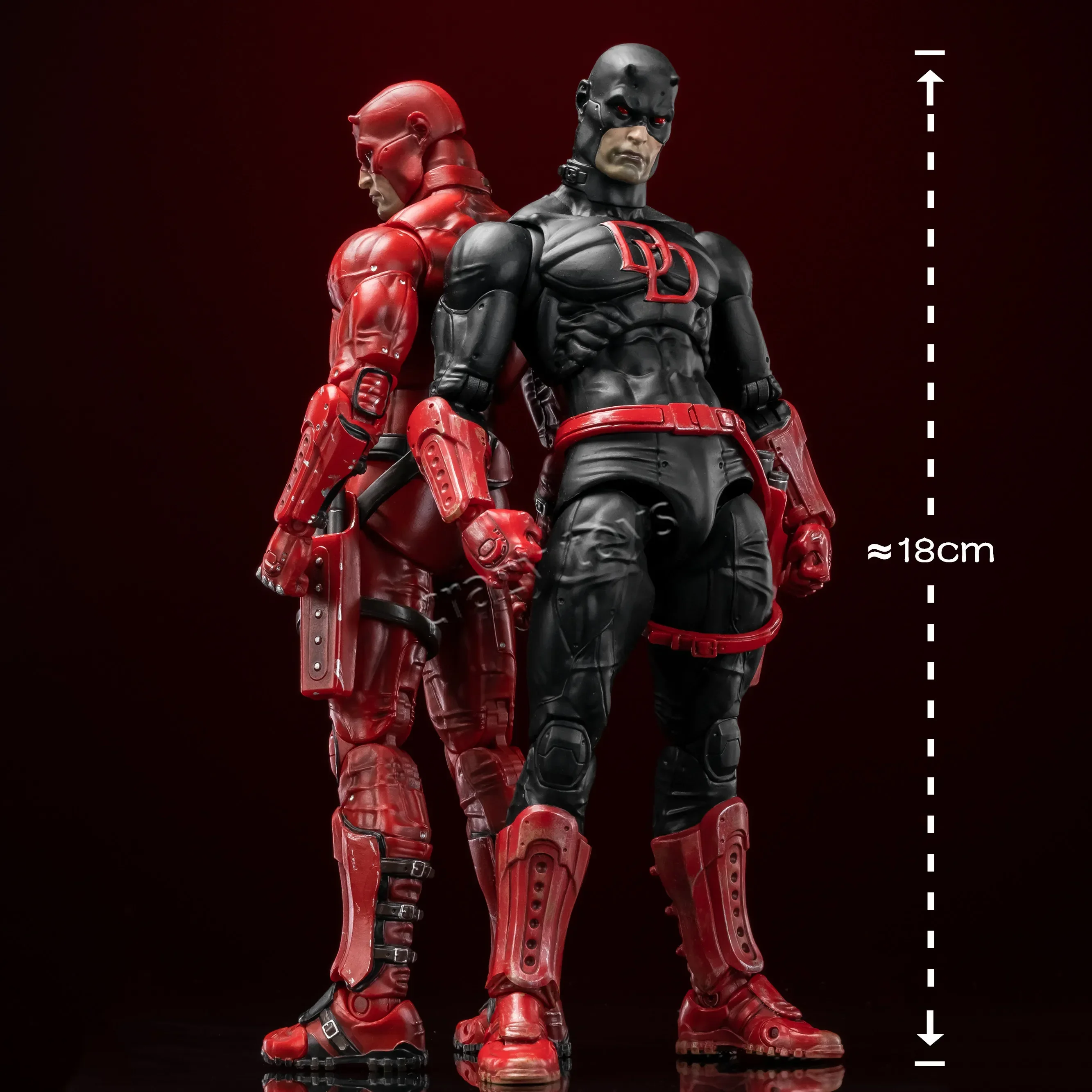 

In Stock - FlefToys Marvel Daredevil Classic Red Shadowland Reborn Black 8" Action Figure Devil Defenders Matt Murdock Legends
