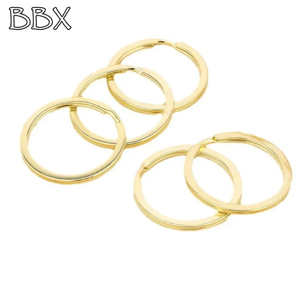 

50pcs Gold Flat Key Rings Anti-rust Polished Metal Keychain Rings Easy To Carry Anti-erosion Keys Attachment Office