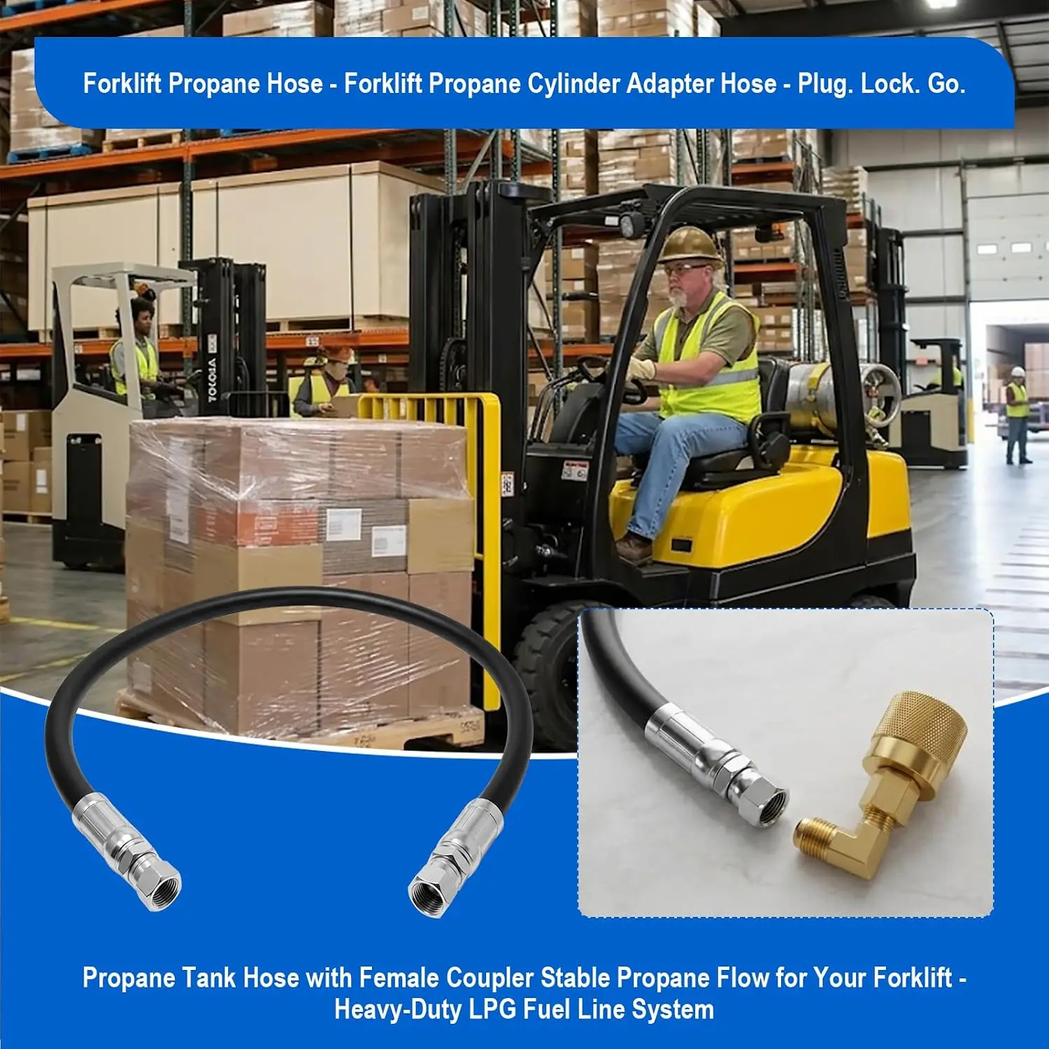 Forklift Propane Hose, LPG Forklift Fuel Hose, 34