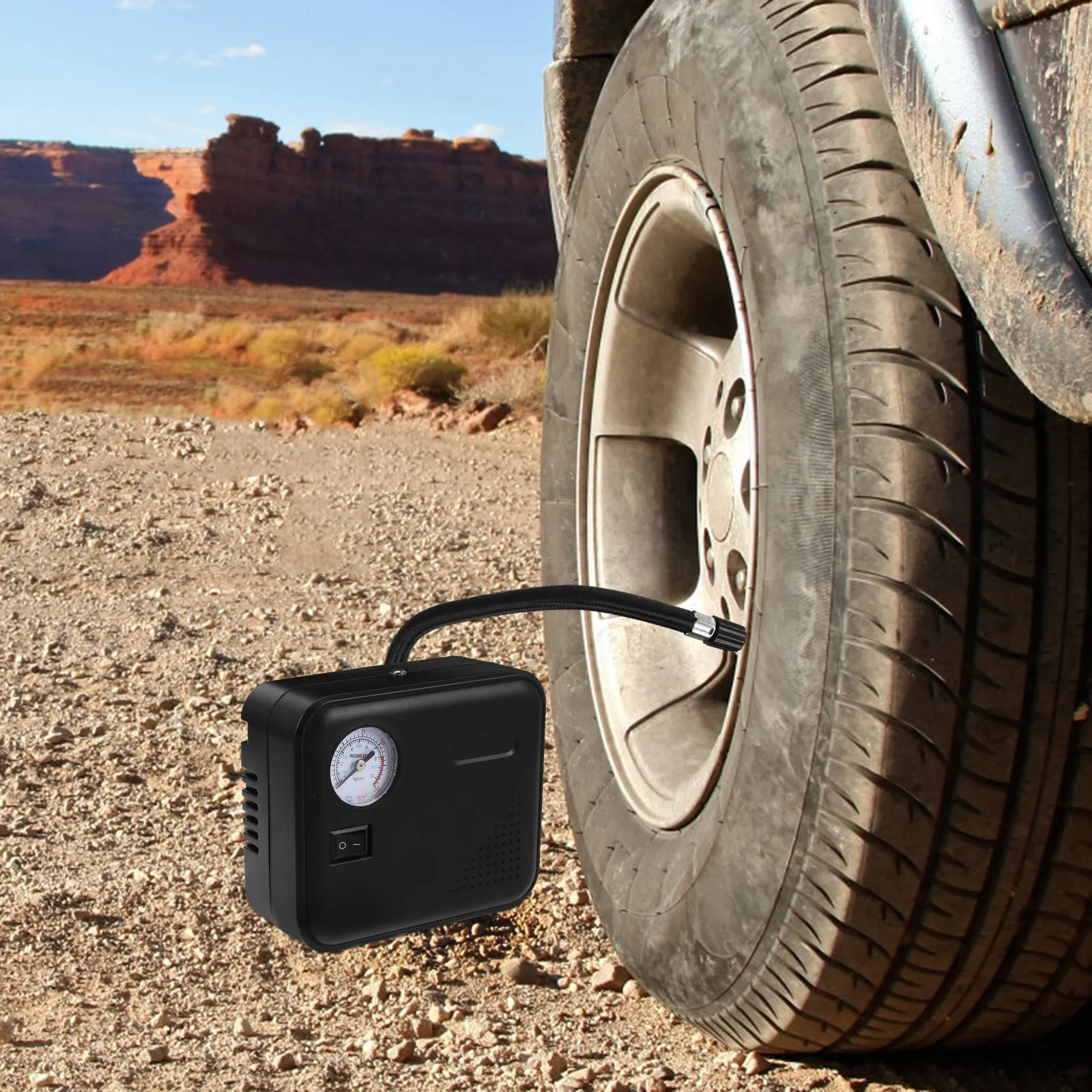 

Портативный электрический компрессор 12В для накачки шин автомобилей, быстрое накачивание, компактный дизайн, аварийный инструмент для автомобиля