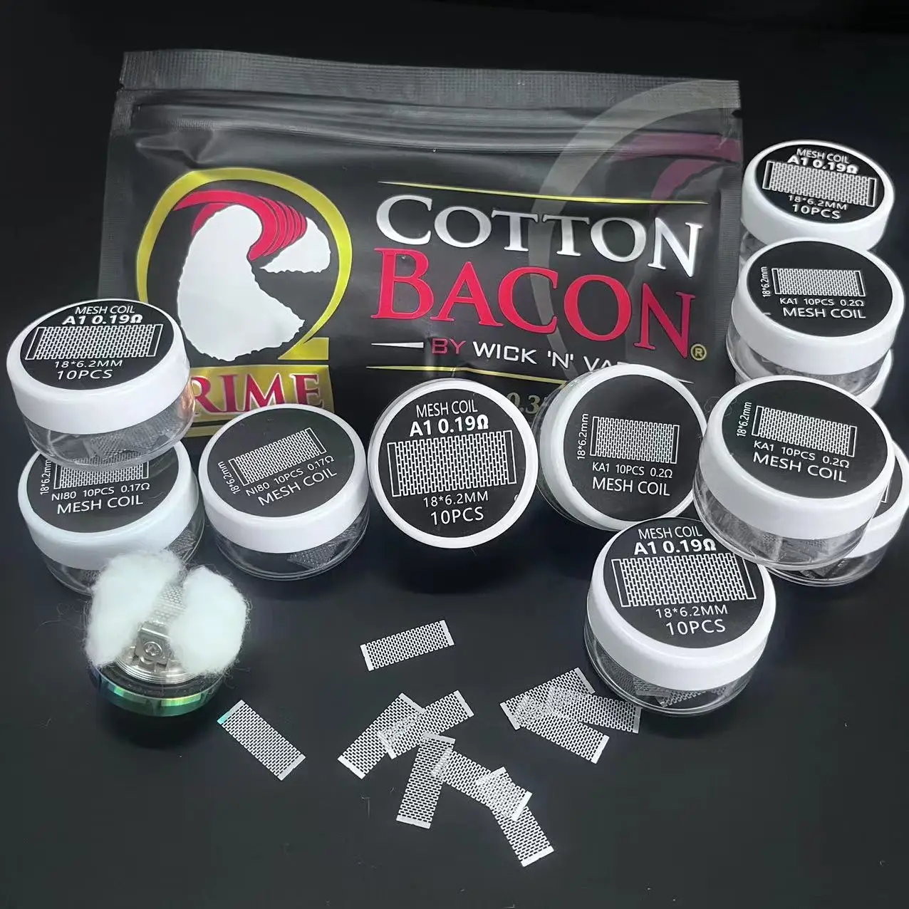 3 Types Mesh Coil KA1/Ni80/A1 6.2mm Width Cotton Bacon For ZX II Zeus/Kylin M/Dead Rabbit M/Profile Series Organization