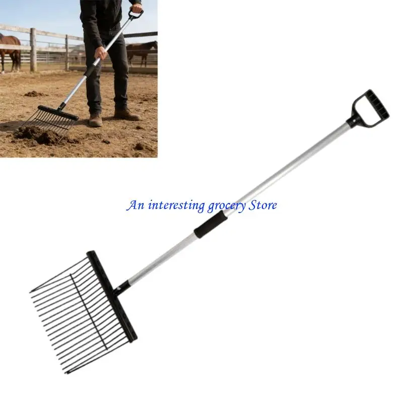

652D Metal Horse Stall Fork Horse Manures Rake For Equestrian Care And Farm Cleaning