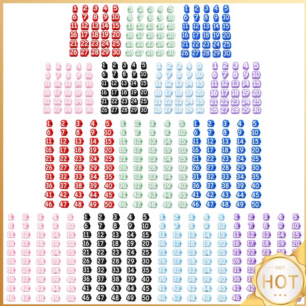 Numbered Pencil Toppers Multi-Purpose Teachers Numbered Tracking Caps Cute Pen Decorations Charms Teacher Supplies & School Use