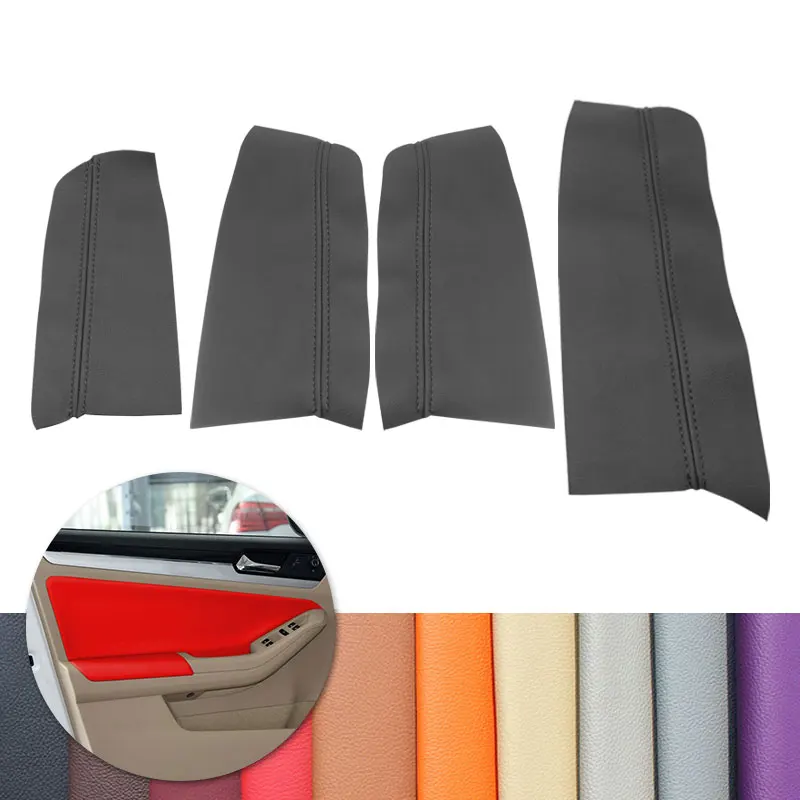 For VW Jetta MK6 2015 2016 2017 2018 Car-styling Interior Trim Microfiber Leather Door Armrest Panel Cover Decor
