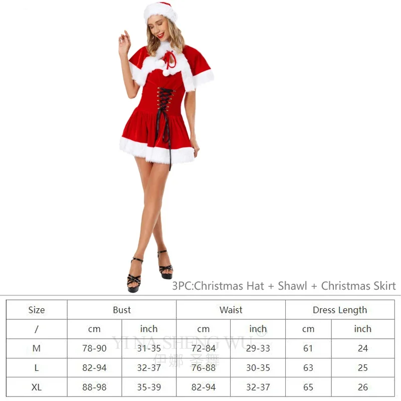 Autumn Winter Cute Christmas Red Shawl Dress Women Sweet Plush Patchwork Drawstring Party Mini Dress Female Kawaii Cloak Vestido