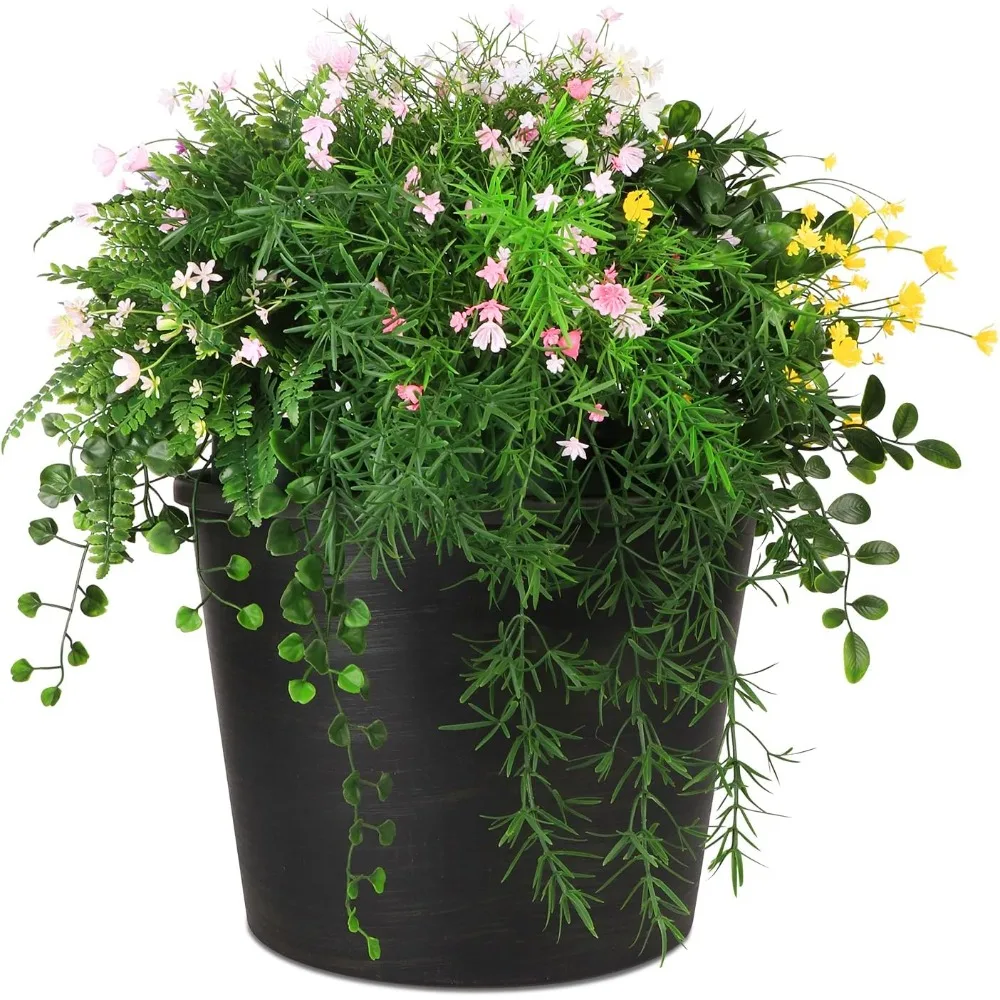 

5-in-1 Artificial Plants and Flowers, Potted Artificial Grass Plants for Indoor and Outdoor Home Decoration