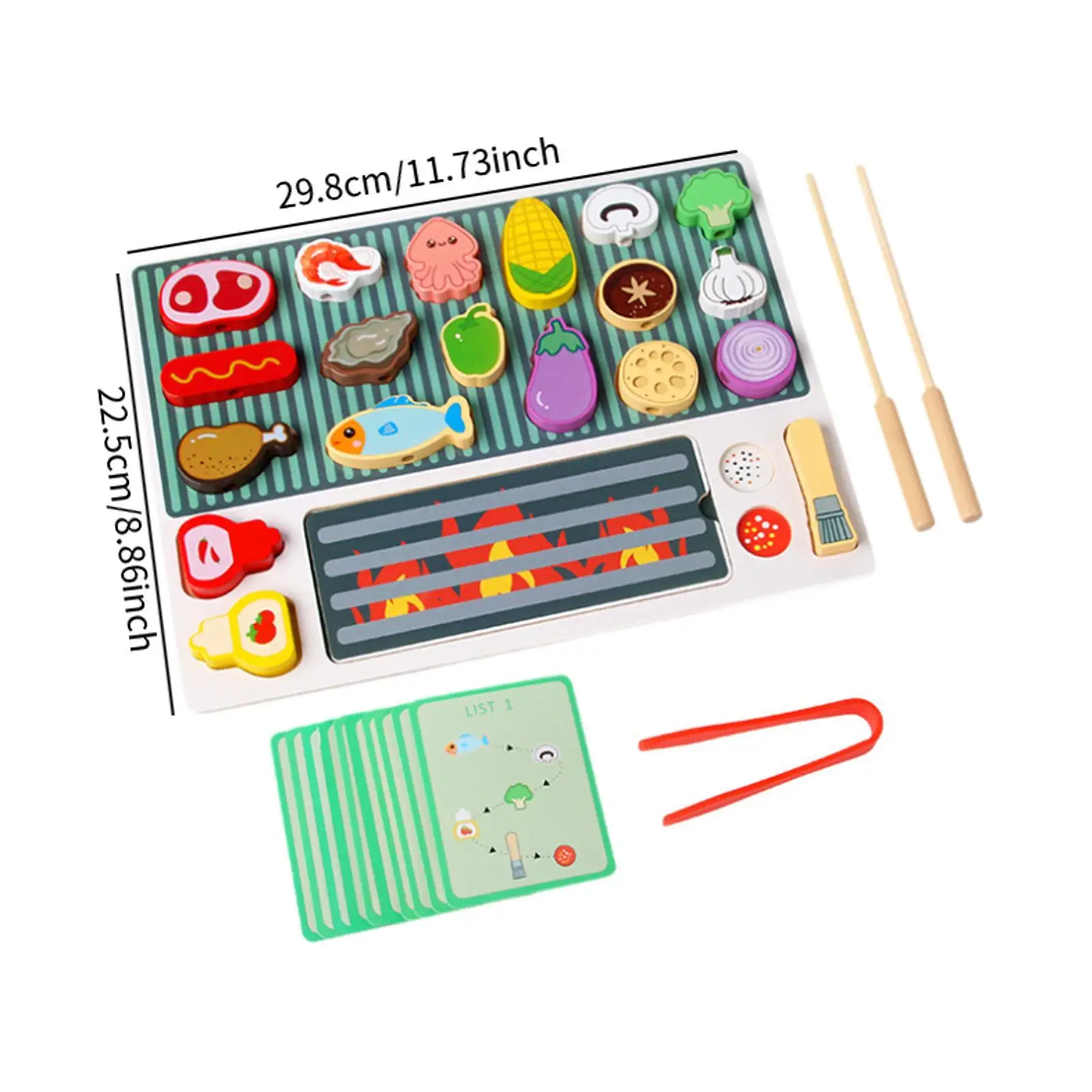 Houten voedselset voor rollenspel en leren, keukenspeelgoed voor jonge kinderen