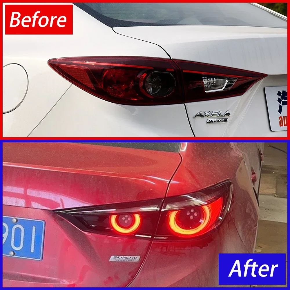 Car Taillight for Mazda 3 Axela 2014-2018 Sedan LED Auto Back Lamps Assembly Upgrade Hight Configure Style Design Accessories