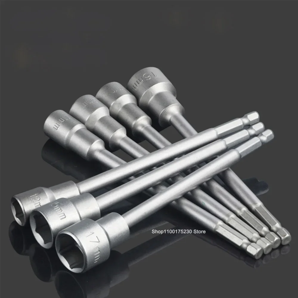 

6-19mm Impact Socket Adapter 6.35mm Hex Shank 150mm Length Deepen Magnetic Power Nut Driver Drill Bit