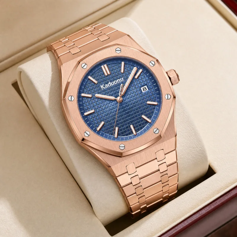Men's Octagonal Design Quartz Watch