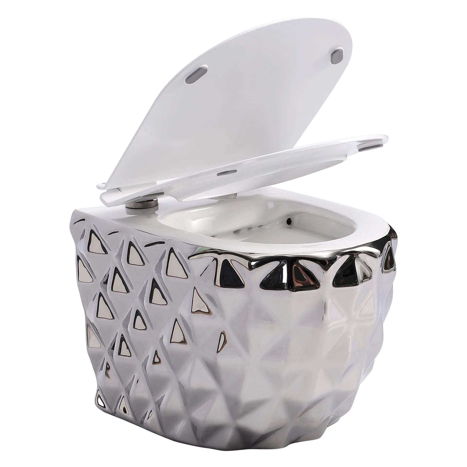 Sanitary ware silver integrated wall-mounted toilet toilet luxurious amazing electroplated ceramic toilet formula