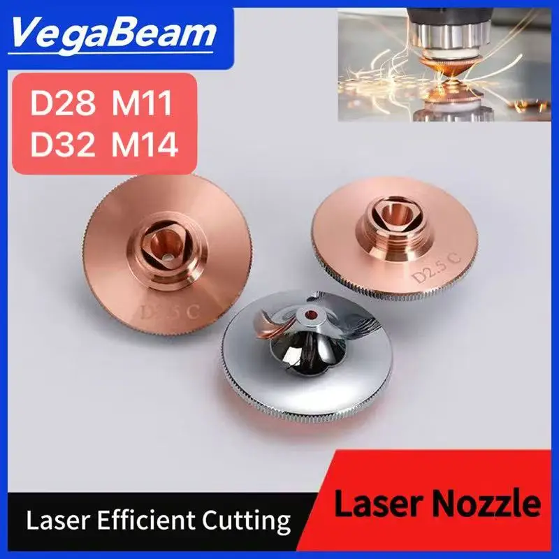 

Fiber Laser Nozzle D28 D32 H15 M11 M14 Caliber 1.0-5.0 Laser Cutting Nozzle for Raytools Precitec Boci Laser Cutting Machine