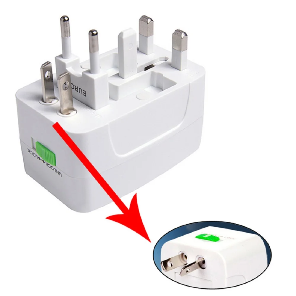 All in 1 AU US UK EU Converter All in One International Plug Adapter 2 USB Ports World Travel AC Power Charger Adapter