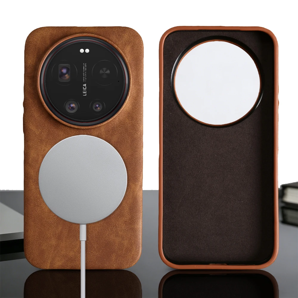 

For Magsafe Premium Leather Case For Xiaomi 13 14 15 17 Ultra 13T 14T 15T Pro 13 lite 12S 17 Pro Max Phone Case Back Cover Coque