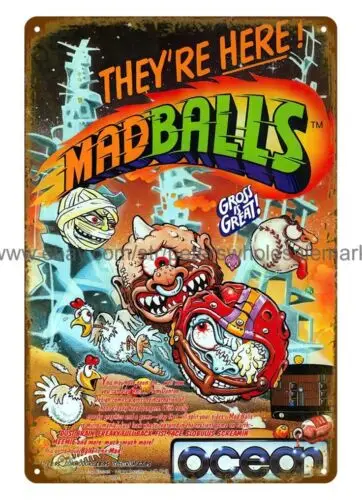 1980s Madballs videogames metal tin sign indoor outdoor art prints for walls